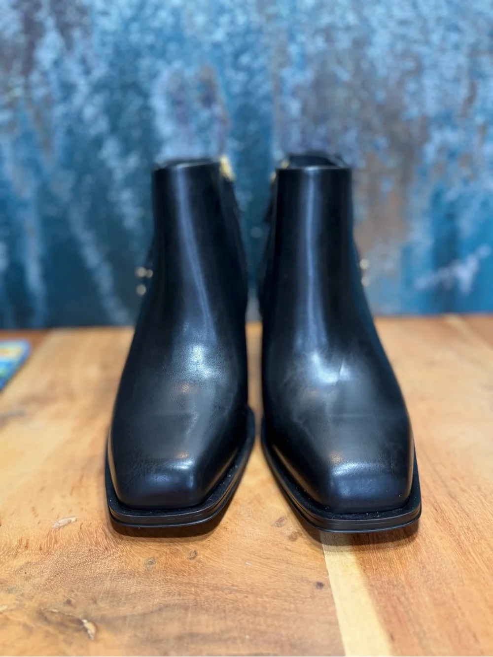 Franco Sarto Minimalist Vivica Square Toe Ankle Boots Black Size 11